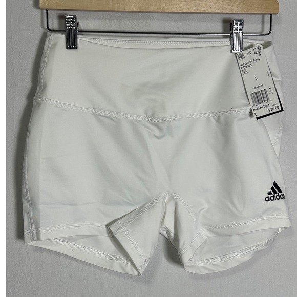 adidas Pants - Adidas Women White 4in Short Tight Volleyball Compression Shorts CD9591 Size L